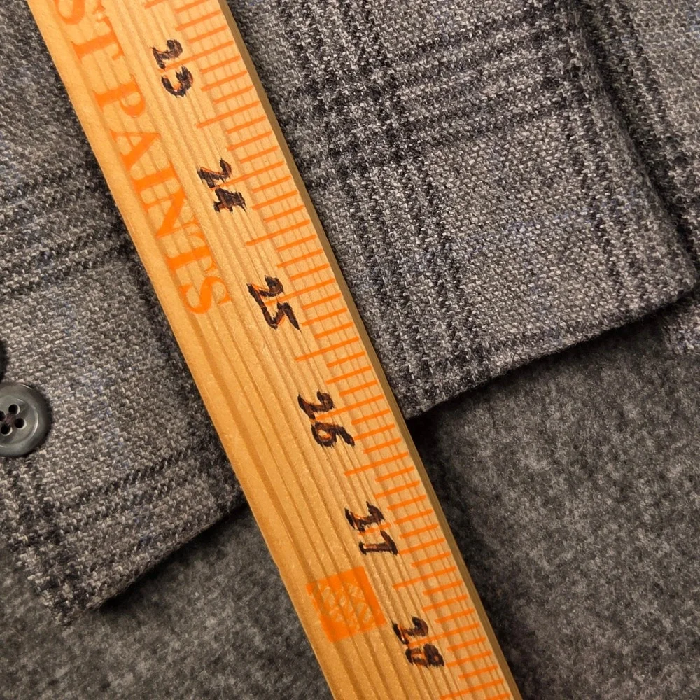 Samuelsohn Blazer E. Thomas Wool Cashmere Plaid Sport Coat Grey 48 Long NWOT